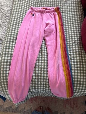 Pink aviator nation sweatpants
